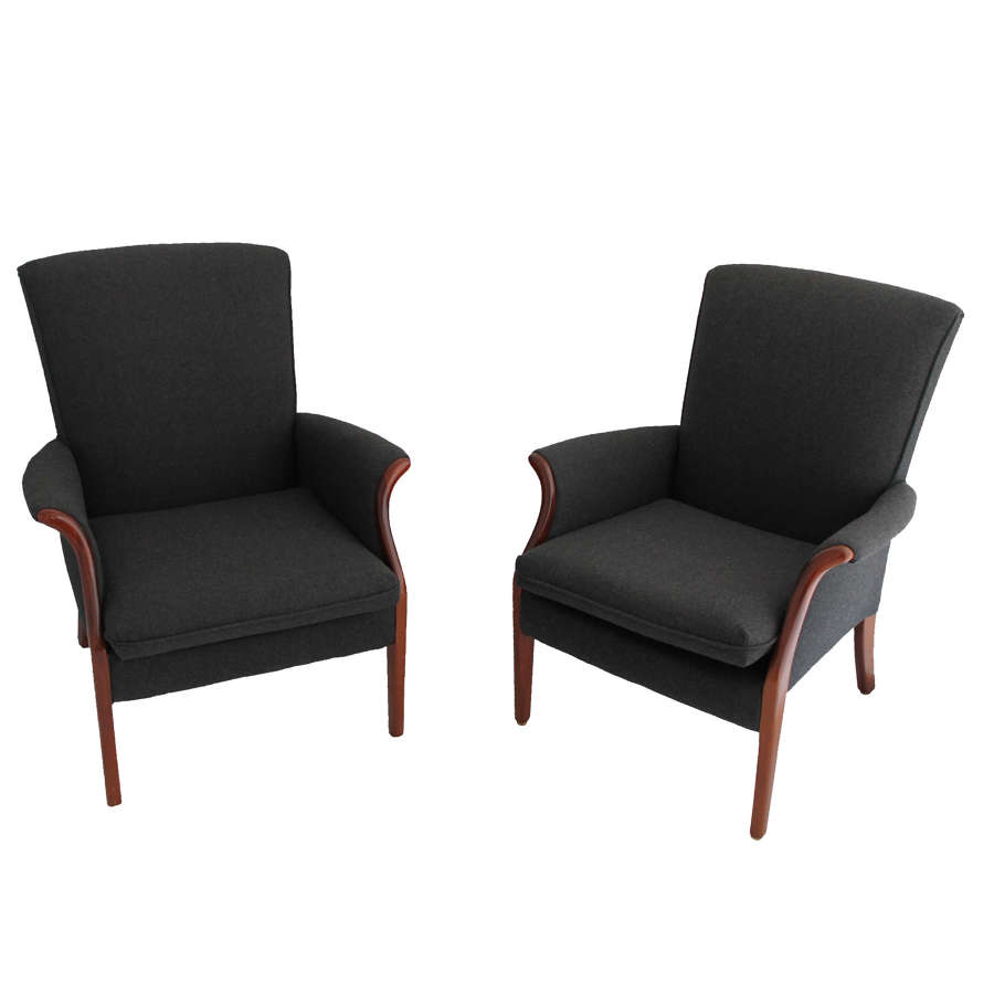 Pair of Grey Flannel Parker Knoll Chairs