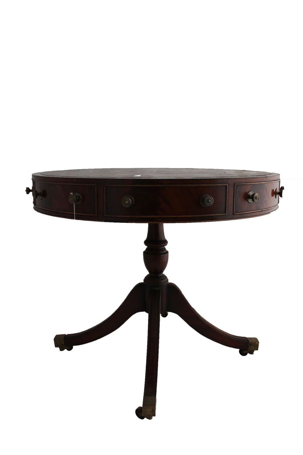 Georgian style leather inlaid Drum Table