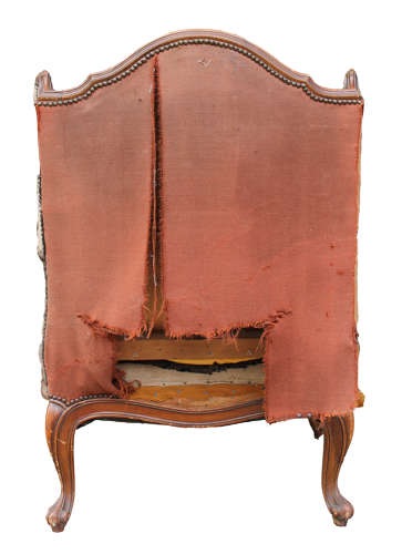 19th Century Walnut Frame Confessional Chair- rare and large form